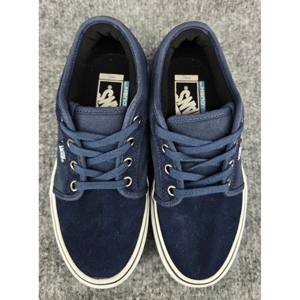 Vans Skate Chukka Low Pro Sneakers Kids Sz 3.5 Navy Suede Canvas Shoes School